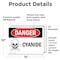 Signmission Cyanide Danger Sign, Vinyl Decal, 14in W x 10in L, 2PK OS-2PACK-DS-D-1014-L-2004 - alternate 5